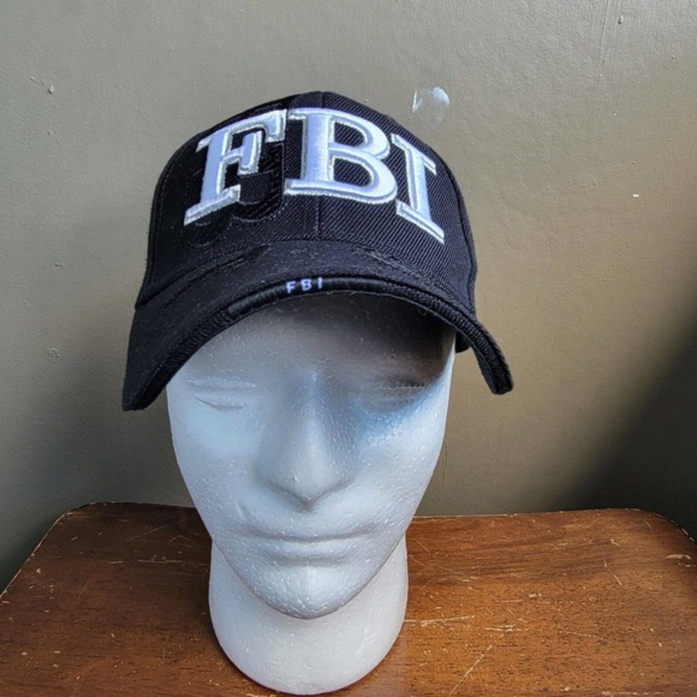FBI Washington DC Black Hat Cap Strapback Adjustable City Hunter OSFM